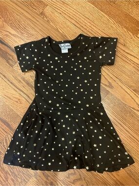 Dori Creations Black Dress with Gold Star Print
